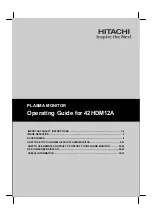 Предварительный просмотр 1 страницы Hitachi 42HDM12 Operating Manual