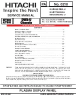 Предварительный просмотр 2 страницы Hitachi 42HDT79 - UltraVision CineForm - 42" Plasma TV Service Manual