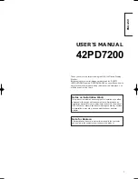 Предварительный просмотр 1 страницы Hitachi 42PD7200 User Manual