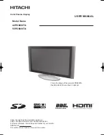 Hitachi 42PD8800TA User Manual preview