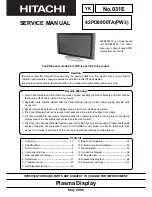 Preview for 1 page of Hitachi 42PD8900TA Service Manual