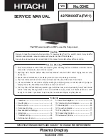 Hitachi 42PD9800TAFW1 Service Manual предпросмотр