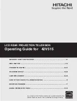 Preview for 1 page of Hitachi 42V515 - 42" Rear Projection TV Operating Manual