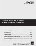Предварительный просмотр 1 страницы Hitachi 42V52 Operating Manual