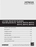 Hitachi 42V710 - 42" Rear Projection TV Operating Manual preview