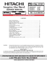 Hitachi 42V710 - 42" Rear Projection TV Service Manual preview