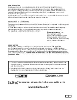 Preview for 9 page of Hitachi 43R80 Important Product Information Manual