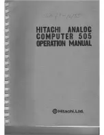 Preview for 1 page of Hitachi 505 Operation Manual