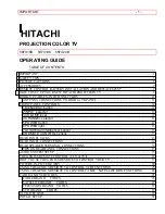 Hitachi 50FX18B Operating Manual preview