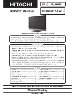 Preview for 1 page of Hitachi 50PD9800TA Service Manual