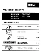 Hitachi 50UX58B Operating Manual preview