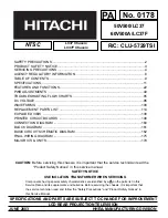 Preview for 1 page of Hitachi 50V500 - UltraVision Digital - 50" Rear Projection TV Service Manual