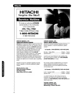 Предварительный просмотр 64 страницы Hitachi 50VS69A Operating Manual