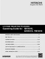 Hitachi 50VX915 - LCD Projection TV Operating Manual preview