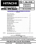 Preview for 1 page of Hitachi 53SDX01B Service Manual