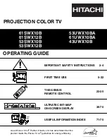 Hitachi 53SWX10B Operating Manual preview