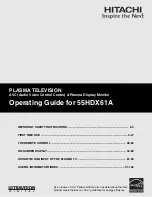 Hitachi 55HDX61A Operating Manual предпросмотр