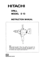 Preview for 1 page of Hitachi 6.2Amp - D13 1/2" Electric Drill Rev. D-Handle 55 Instruction Manual