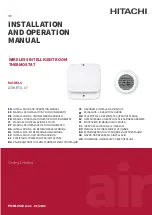 Hitachi ATW-RTU-07 Installation And Operation Manual preview