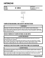 Hitachi B 16RM Safety And Instruction Manual preview