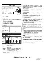 Preview for 2 page of Hitachi BCL 1030A Handling Instructions