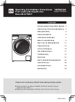Hitachi BD-W70MSP Operating & Installation Instructions Manual preview