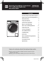 Preview for 1 page of Hitachi BD-W70MSP Operating & Installation Instructions Manual