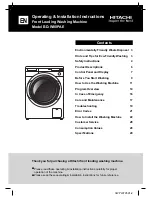 Hitachi BD-W75SAE Operating & Installation Instructions Manual preview