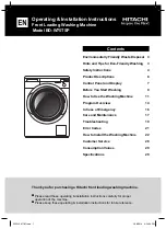 Предварительный просмотр 1 страницы Hitachi BD-W75TSP Operating & Installation Instructions Manual