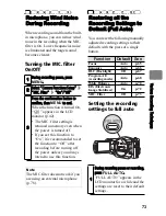 Предварительный просмотр 73 страницы Hitachi BD70A - DZ Camcorder - 1080p Instruction Manual