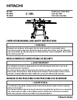 Hitachi C 10FL Instruction Manual And Safety Instructions preview