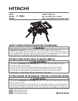 Preview for 1 page of Hitachi C 10RJ Safety Instructions And Instruction Manual