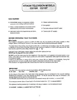 Preview for 2 page of Hitachi C2119R Operating Manual