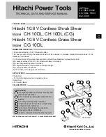 Hitachi CG 10DL Technical Data And Service Manual preview