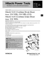 Предварительный просмотр 1 страницы Hitachi CG 10DL Technical Data And Service Manual