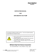 Hitachi CHROMASTER 5160 Instruction Manual preview