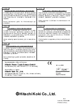 Preview for 34 page of Hitachi CJ 110MW Handling Instructions Manual