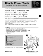Hitachi CJ 14DL Technical Data And Service Manual preview