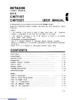 Preview for 3 page of Hitachi CM771ET User Manual