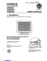 Предварительный просмотр 1 страницы Hitachi CM802E User Manual