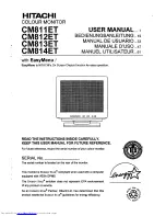 Предварительный просмотр 1 страницы Hitachi CM811ET User Manual