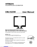 Предварительный просмотр 1 страницы Hitachi CML152XW - 15" LCD Monitor User Manual