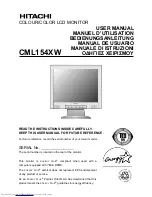 Preview for 1 page of Hitachi CML154XW User Manual