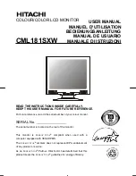 Preview for 1 page of Hitachi CML181SXW User Manual