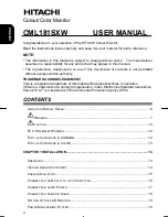 Preview for 5 page of Hitachi CML181SXW User Manual