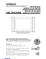 Предварительный просмотр 1 страницы Hitachi CML200UXWB User Manual