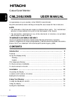 Предварительный просмотр 5 страницы Hitachi CML200UXWB User Manual