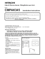 Предварительный просмотр 1 страницы Hitachi CMPAK345 Installation Instructions Manual