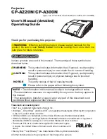 Hitachi CP-A220N Operating Manual preview