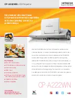 Hitachi CP-A222WN Brochure & Specs предпросмотр